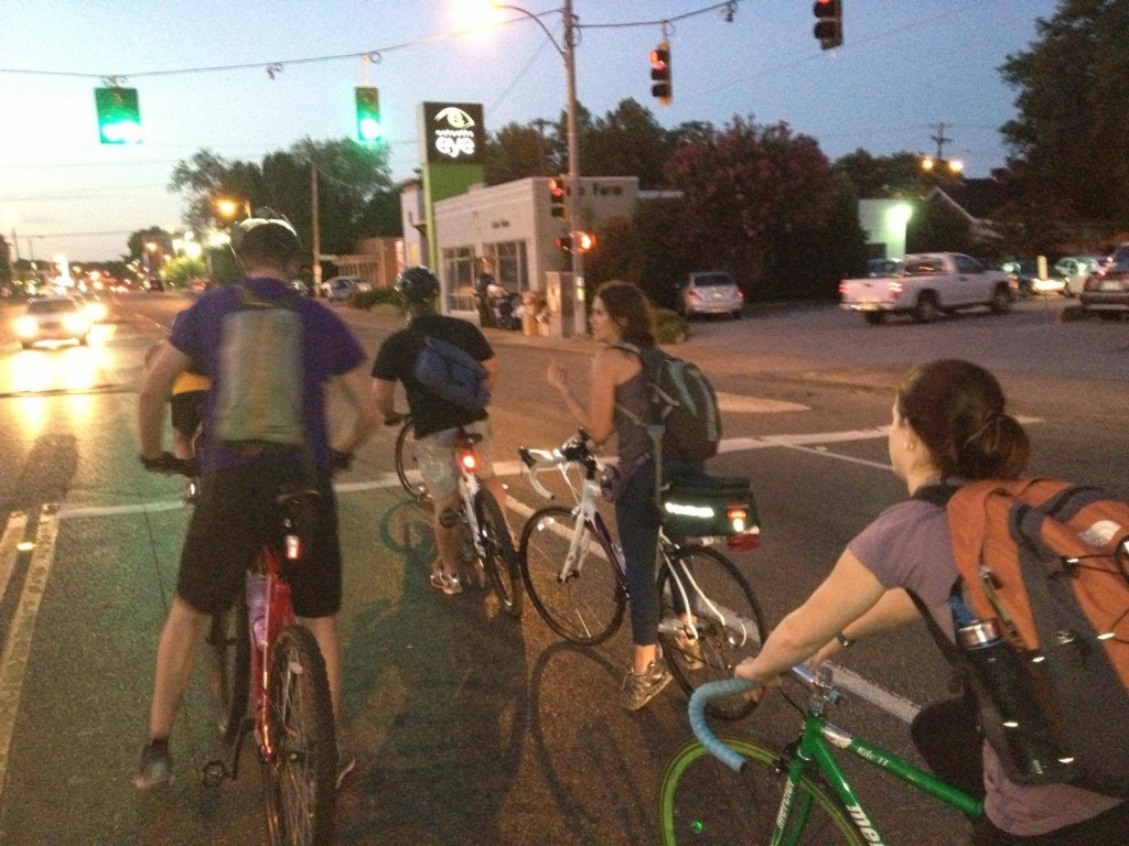 Adriene and other riders with the Urban Bicycle Food Ministry