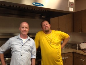 Martin and I, in the kitchen
