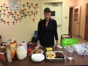 Serving breakfast at Peace Lutheran Church